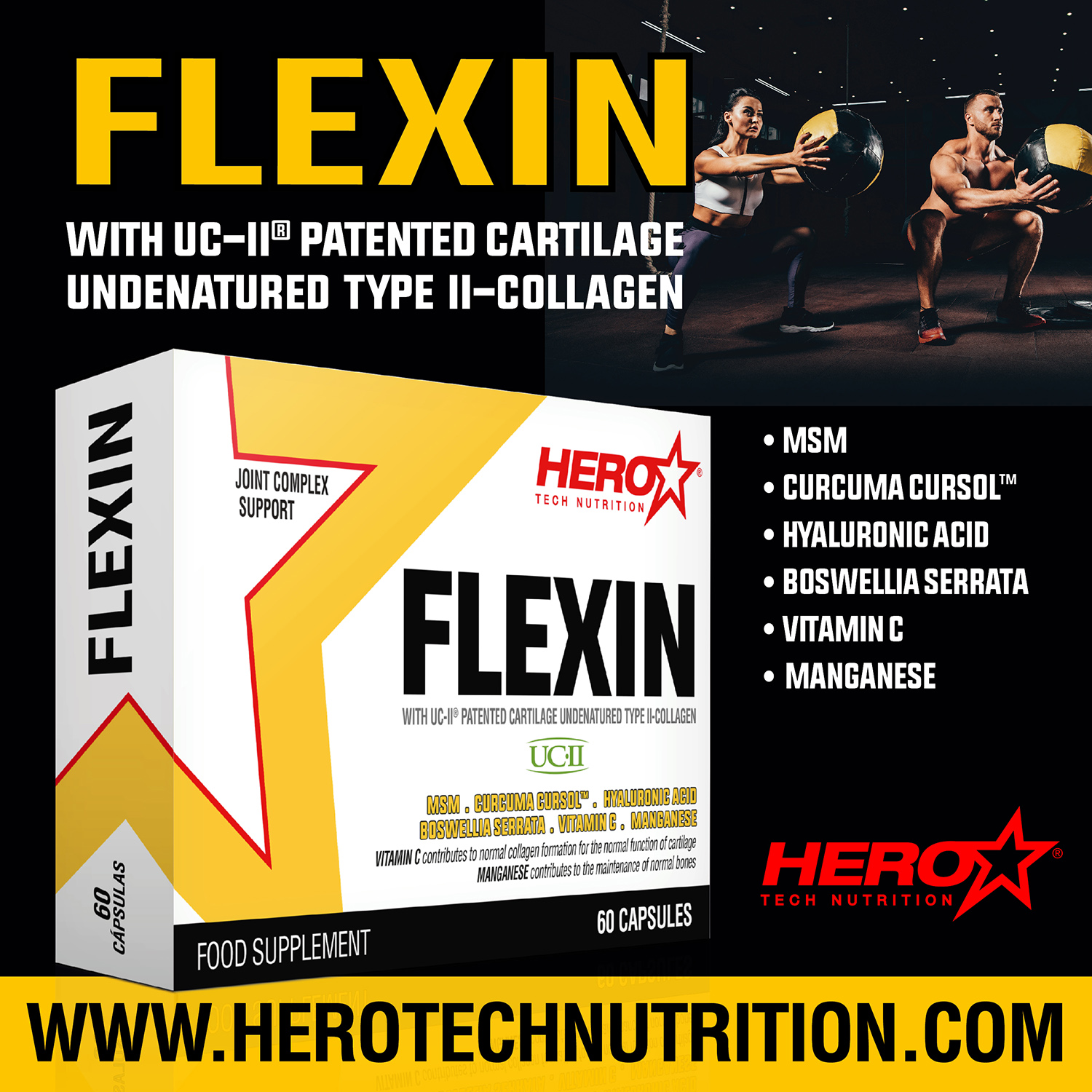 FLEXIN COLLAGEN BONES HERO TECH NUTRITION herotechnutrition
